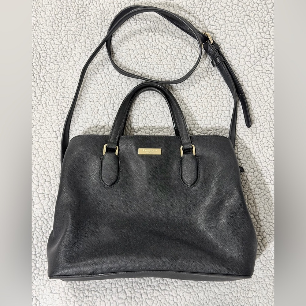 Kate Spade Laurel Way Evangelie Black Leather Satchel